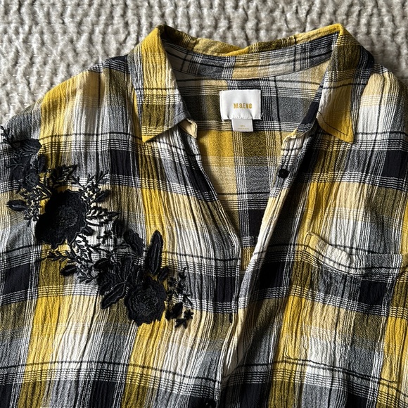 NWOT - Anthropology Plaid Tunic W embroidery - M/L - Picture 3 of 7